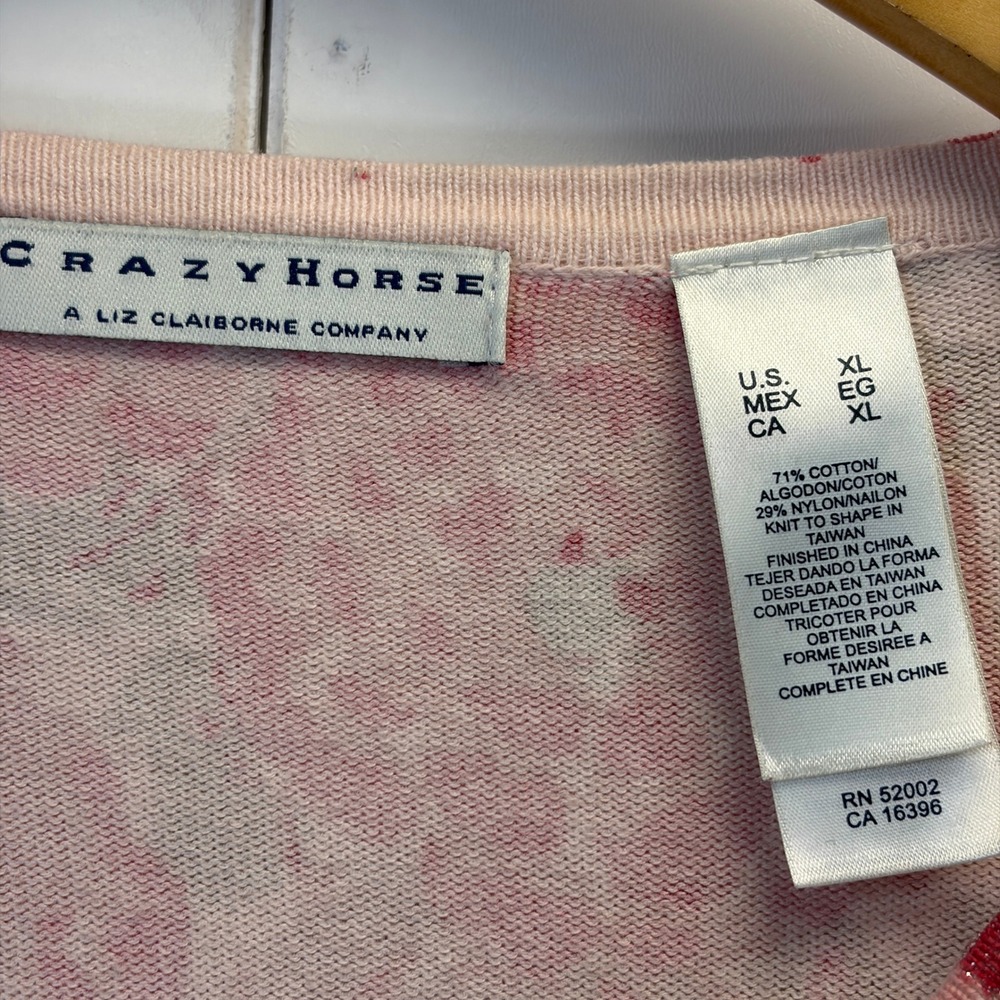 Vintage Crazy Horse Coquette Floral Cardigan Sweater Womens Size XL Grannycore - Picture 3 of 10